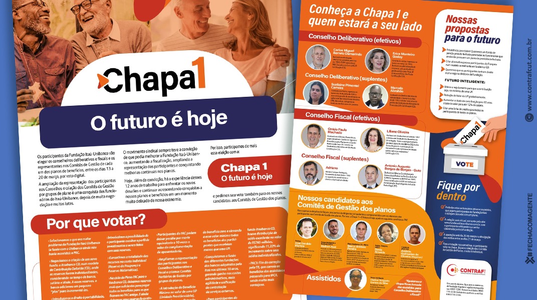 Eleições da Fundação Itaú: Contraf-CUT apoia a Chapa 1 – O futuro é hoje