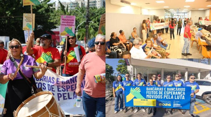 Bancárias e bancários vão às ruas em defesa do emprego e contra o fechamento de agências