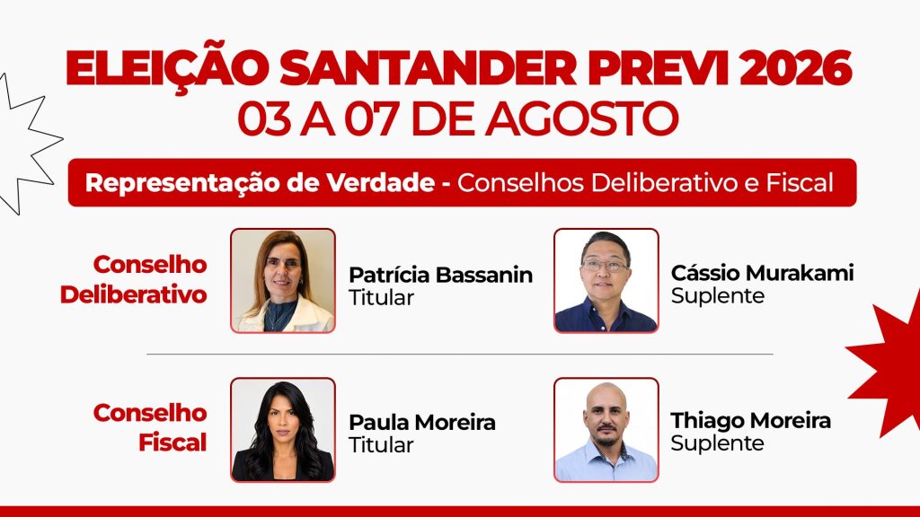 Sindicato apoia chapa “Representação de Verdade” na eleição da SantanderPrevi